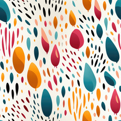 Abstract brush stroke doodles shapes blot repeat pattern