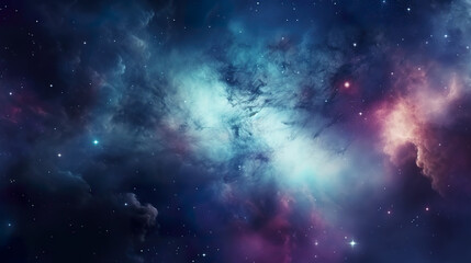 Wall Mural - vibrant cosmic nebula with stars in the night sky, embodying the wonders of space, astronomy, and th
