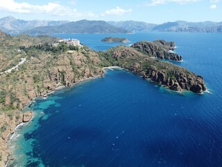 Canvas Print - View of D-Maris Bay Hotel nearby Bencik Bay, Hisaronu, Marmaris, Turkey