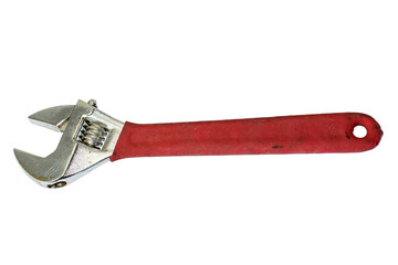 Wall Mural - Red wrench isolated on a white background