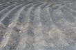 Feld, dass für den Anbau vorbereitet wurde aus vulkanischem Gestein auf Lanzarote
