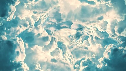 Wall Mural - 3d rendered animation of bright white smooth clouds in the sky