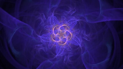 Wall Mural - digital floral art of abstract geometric shapes and lines of different colors on black background