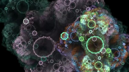 Wall Mural - digital art of abstract geometric shapes and lines of different colors