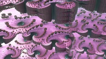 Wall Mural - 3d purple fractal a never-ending pattern. abstract computer generated design