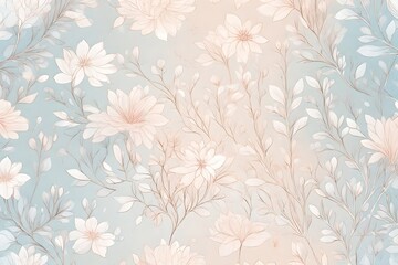  Gorgeous pastel background with very faint Winter floral drawn design.