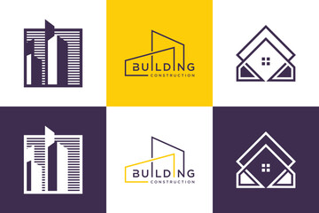 Wall Mural - Set of real estate logo design element vector icon with creative idea