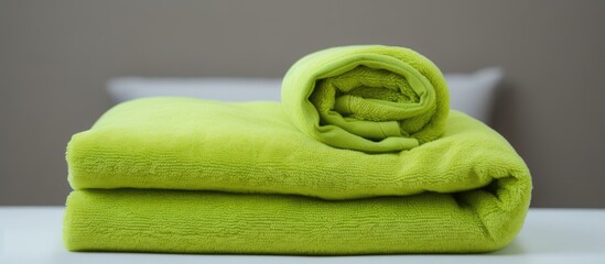 Poster - Create decorative towel folding designs in bed