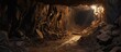 Leinwandbild Motiv Deserted limestone mine tunnel