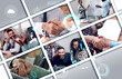 © New Africa - Partner, collaboration. Collage with photos of businesspeople and icons
