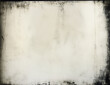 A white weathered paper with vintage texture, framed by a black vignette with mold spots to overlay a horror photograph. Blank sheet for a background