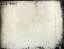 A White Weathered Paper With Vintage Texture, Framed By A Black Vignette With Mold Spots To Overlay A Horror Photograph. Blank Sheet For A Background
