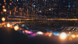 Abstract night city background with bokeh lights. 3D Rendering 