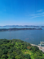 Canvas Print - A view of the island and the sea.