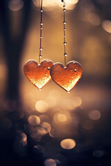 Wall Mural - Valentines Day Abstract Background with Beautiful Bokeh	