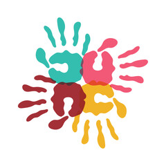 Poster - handprint paint color creative