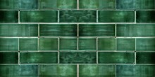 Green Ceramic Tile Background. Old Vintage Ceramic Tiles In Green To Decorate The Kitchen Or Bathroom, Generative AI 