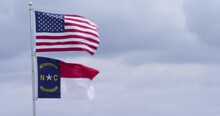 North Carolina State Flag And The Stars And Stripes