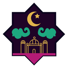 Sticker - islamic star arab mosque