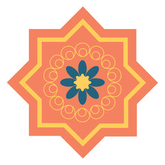 Sticker - islamic star and flower