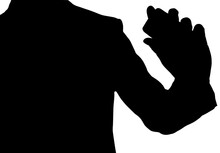 Digital Png Silhouette Of Mid Section Of Person Holding Smartphone On Transparent Background