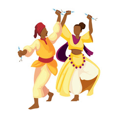 Wall Mural - navratri dancers characters