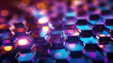 Wall Mural - Hexagon Pattern Digital Abstract Background