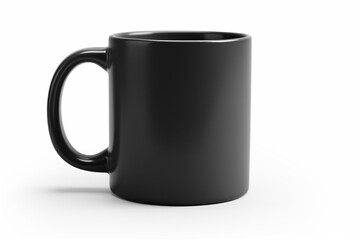 Simple black mug on white background