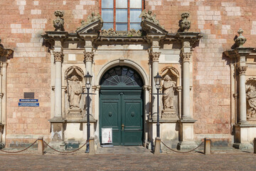 Wall Mural - Riga, Latvia - August, 25, 2023: St. Peter's Church, entrance