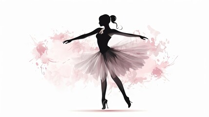 Sticker - Silhouette Ballerina Dancing