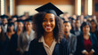 Rising Scholar: African American Teen Girl Embraces the Academic Journey of High School and University Life. Celebration of Graduation Student. 