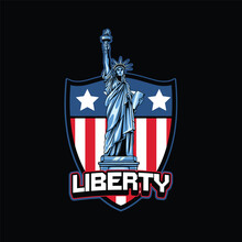 Vector Illustration Of American Liberty Statue
