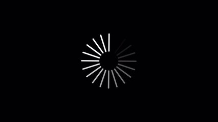 Loading circle, video. Loading progress, preload animation web design template, loading with interface buffering. Animation of a user interface element. Isolated from background with alpha channel