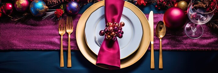 Decorate your Christmas and New Year's table with glitz and glamour, in rich jewel tones.