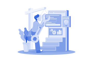 Wall Mural - application development illustration concept on white background