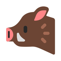 Wall Mural - Boar - Vector Emoji
