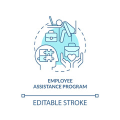 Sticker - 2D editable employee assistance program thin line blue icon concept, isolated vector, monochromatic illustration representing online therapy.