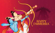 illustration of Bow and Arrow of Rama, Happy Dussehra festival of India, Lord Rama killing Ravana