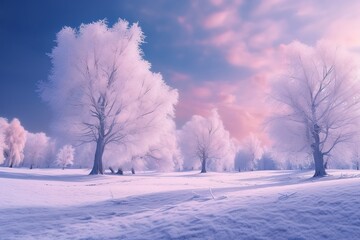 Wall Mural - winter landscape background, generative ai.