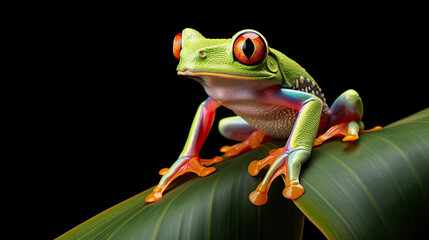 Tree Frog sitting on plant, Indonesia
