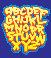 Sticker - Vector hand drawn typeface in graffiti style