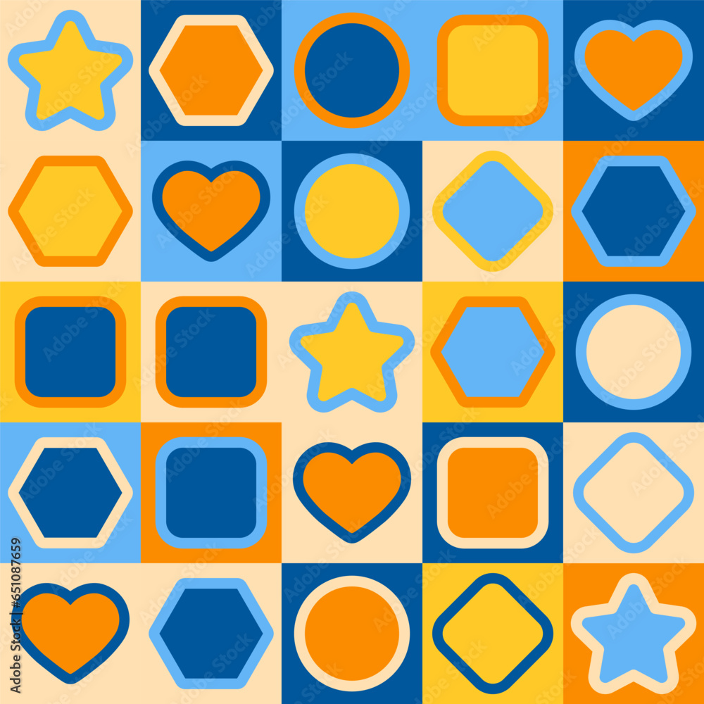 Seamless pattern of geometric shapes. Color template for creative ...