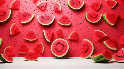Wall Mural - 3D watermelon and 3D tumbler wrap