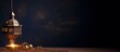 © AkuAku - Ramadan lamp with Islamic rosary beads Important Islamic festival greeting card photo