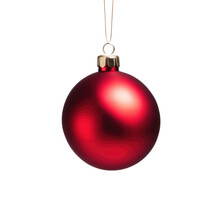 Red Christmas Ball Isolated On White Background