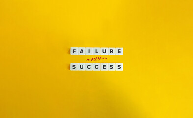 Wall Mural - failure is key to success phrase. growth mindset concept, personal improvement and development.