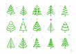 Set symbols Christmas tree and stars