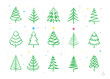 Set symbols Christmas tree and stars