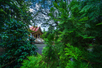 Wall Mural - Wat Chet Yot or Wat Photharam Maha Wihan, seven pagoda temple It is a major tourist attraction in Chiang Mai, Thailand.with evening,Temple in Chiang Mai.