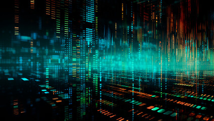Electronic digital background with coding